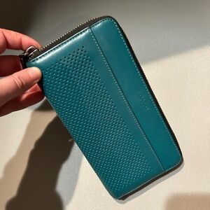 Teal Leather Coach Wallet